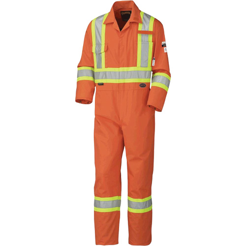 5551 Combinaison ignifug&eacute;e Flame-Gard ignifuge et contre les arcs, Taille 40, Orange haute visibilit&eacute;, 9,1 cal/cm² Equipex