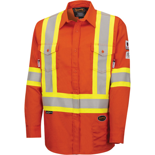 7743 Chemise de s&eacute;curit&eacute; ignifug&eacute;e FR-Tech, Petit, Orange haute visibilit&eacute; Equipex
