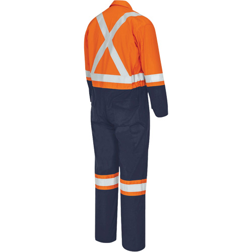 7702BB FR-Tech&reg; 2-Tone Safety Coverall, Size 36, Navy Blue/Orange, 10 cal/cm² Equipex