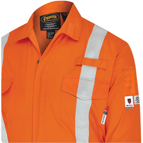 7702BB FR-Tech&reg; 2-Tone Safety Coverall, Size 36, Navy Blue/Orange, 10 cal/cm² Equipex