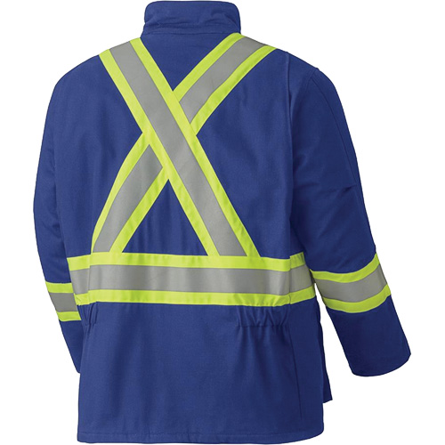 5523 Flame-Resistant Safety Parka, Small, Royal Blue, 58 cal/cm² Equipex