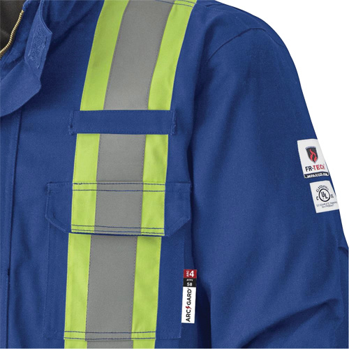 5523 Flame-Resistant Safety Parka, Small, Royal Blue, 58 cal/cm² Equipex