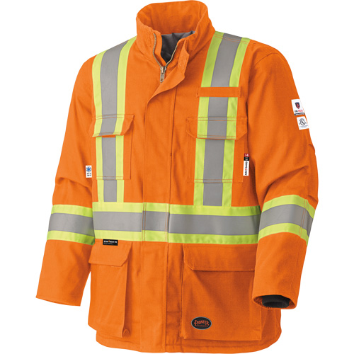 5533 Flame-Resistant Safety Parka, Small, High Visibility Orange, 58 cal/cm² Equipex