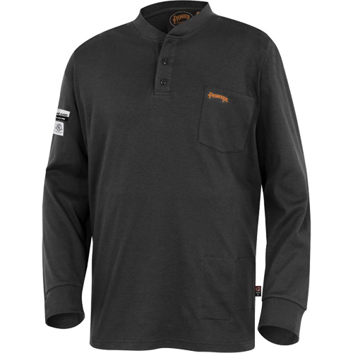 332 Chandail Henley en tricot interlock ignifuge, Petit, Noir Equipex