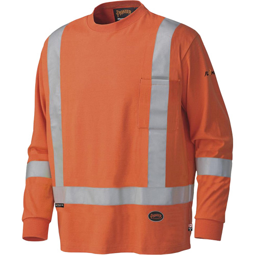 339SFA Chemise de s&eacute;curit&eacute; &agrave; manches longues ignifuge, Petit, Orange haute visibilit&eacute; Equipex