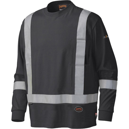 340SFA Chemise de s&eacute;curit&eacute; &agrave; manches longues ignifuge, Petit, Noir Equipex