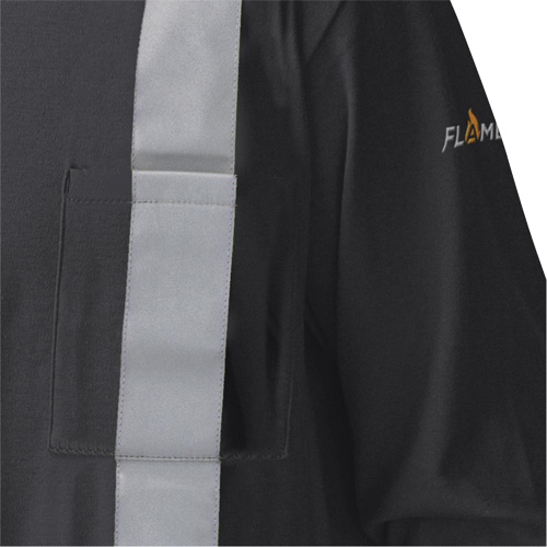 340SFA Chemise de s&eacute;curit&eacute; &agrave; manches longues ignifuge, Petit, Noir Equipex