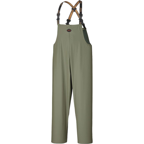 D7020 Dry King&reg; Stretch Bib Pants, X-Small, Polyurethane, Green Equipex