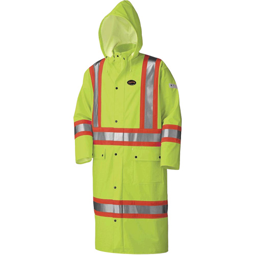 5897 Manteau long imperm&eacute;able et ignifuge, Grand, Jaune lime haute visibilit&eacute; Equipex