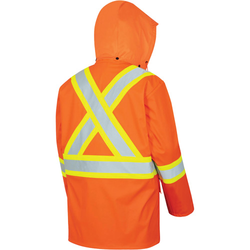 5892PKT High-Visibility FR Waterproof Safety Jacket, X-Small, High Visibility Orange Equipex