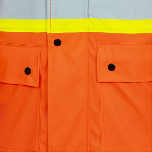 5892PKT High-Visibility FR Waterproof Safety Jacket, X-Small, High Visibility Orange Equipex
