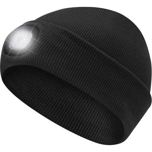 5678 Knit Toque with LED Headlight, Fleece Lining, One Size, Black Equipex