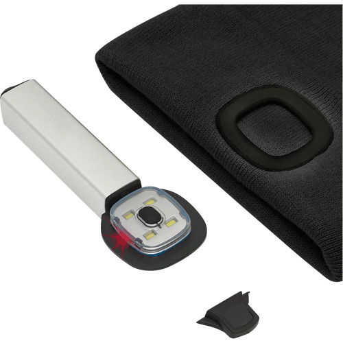 5678 Knit Toque with LED Headlight, Fleece Lining, One Size, Black Equipex