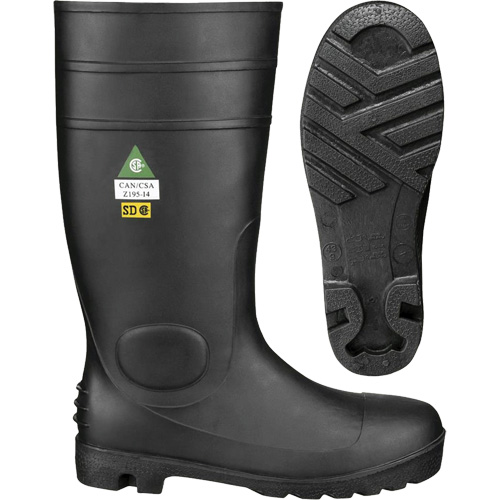1022 Safety Boots, PVC, Steel Toe, Size 10, Puncture Resistant Sole Equipex