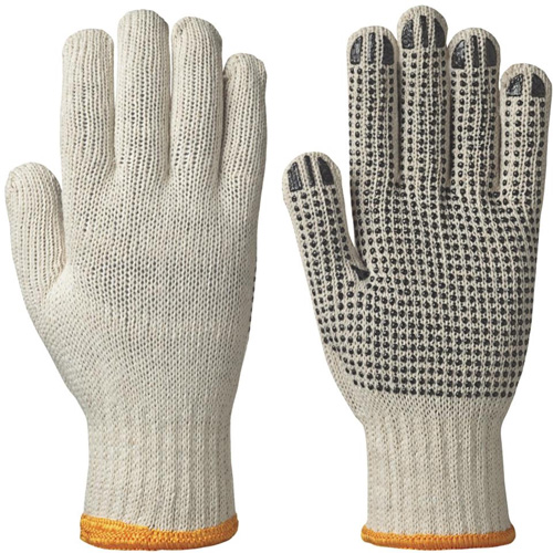 501 Knitted Dotted-Palm Gloves, Poly/Cotton, Large Equipex
