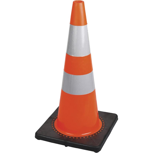 183 Premium Flexible Safety Cone, 28", Orange, 4" & 6" Reflective Collar(s) Equipex