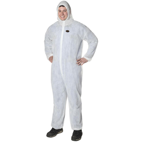 2035 Disposable Coveralls, Small, White, Polypropylene Equipex