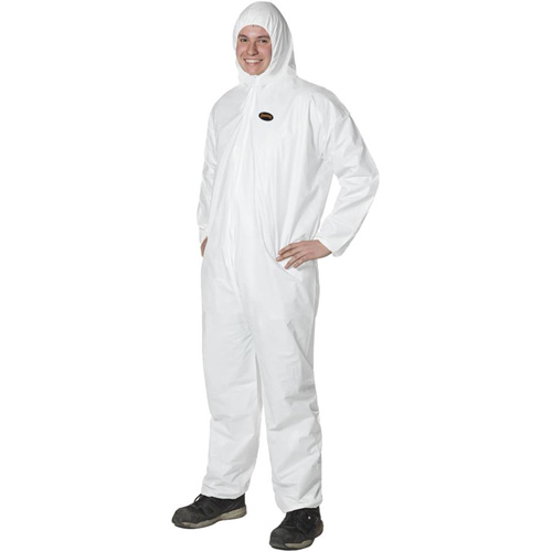 2055 Disposable Coveralls, Small, White, Microporous Equipex