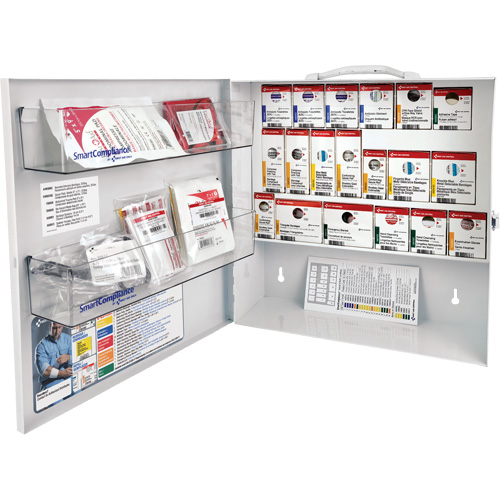 Armoire pour premiers soins SmartCompliance, R&eacute;pond &agrave; la norme CSA Z1220-17 type 2 environnements &agrave; faible risque, Petit (2-25 travailleurs) Equipex