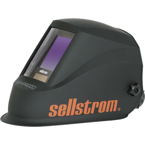 WHP4000 Casque de soudage ADF de la s&eacute;rie Premium avec technologie de lentilles bleues extra larges, 3,94" lo x 3,28" la Champ de vision, Noir/Orange Equipex