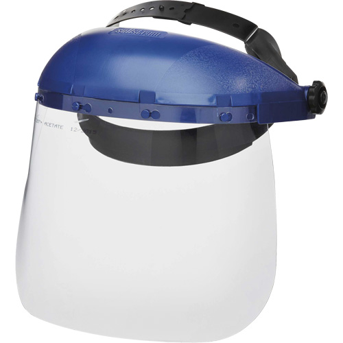 390 Premium Series Single Crown Uncoated Faceshield, Acetate, Ratchet Suspension Equipex