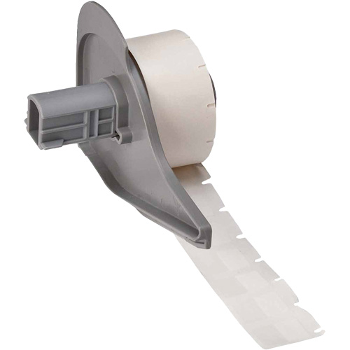 Self-Laminating Wrap-Around Wire & Cable Labels, Vinyl, 0.5" L x 0.75" H, White Equipex