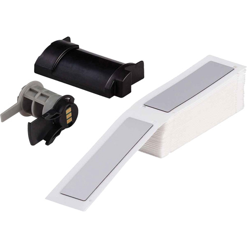 Raised Panel Labels, Polyester, 1" L x 4" H, White Equipex