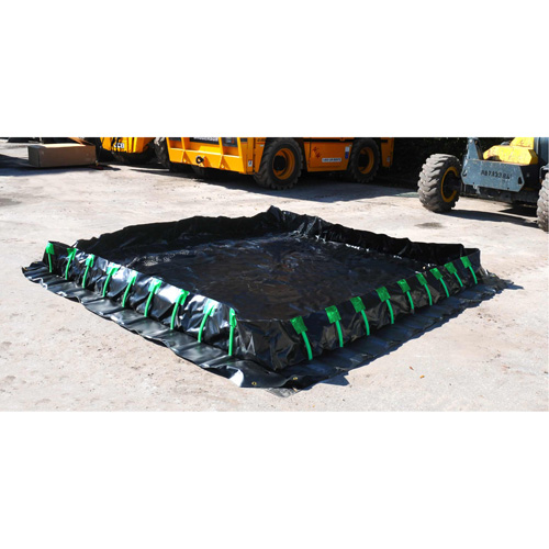 Ultra-Containment Berm&reg;, 748 US gal. Capacity, 10' W x 10' L x 12" H, Stake Wall Equipex