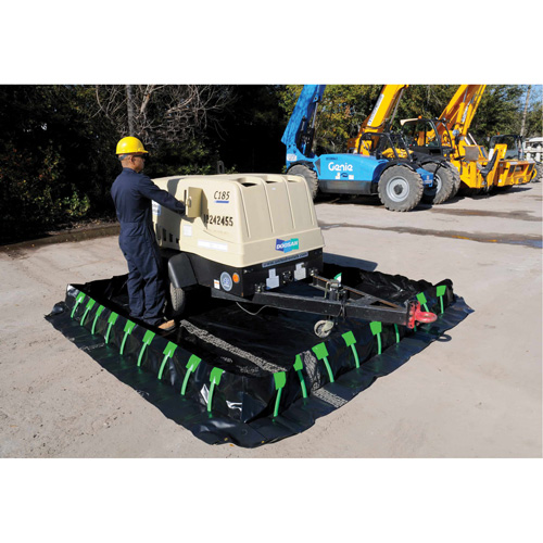 Ultra-Containment Berm&reg;, 748 US gal. Capacity, 10' W x 10' L x 12" H, Stake Wall Equipex