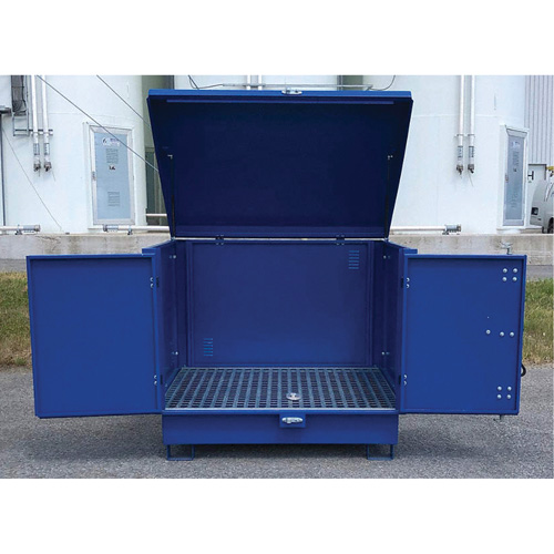 Ultra-Hard Top S4 Steel Spill Pallet, 61" L x 54.4" W x 52" H, 4700 lbs. Load Capacity Equipex