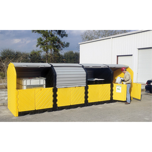 P16 Plus Ultra-Hard Top Spill Pallets&reg; with Drain, 250" L x 79" W x 62" H, 9000 lbs. Load Capacity Equipex