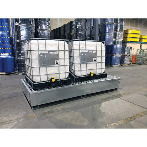 Steel Ultra-Twin IBC Spill Pallet&reg;, 370 US gal. Spill Capacity, 103.8" x 26.8" x 51.1" Equipex