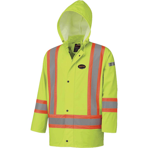 5894 Flame Resistant Waterproof Jacket, 2X-Large, High Visibility Lime-Yellow Equipex