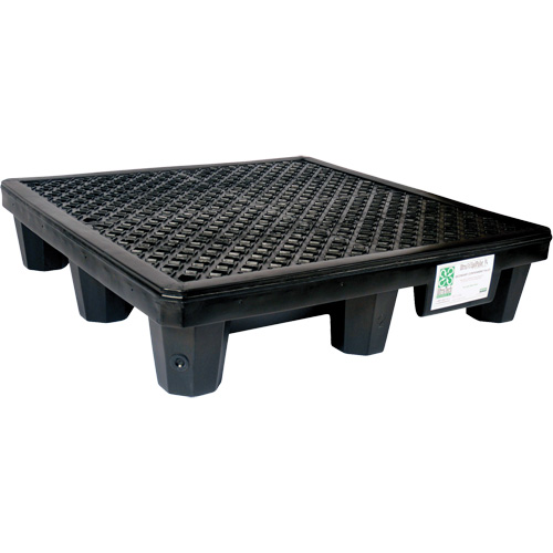 Ultra-Spill Pallet mod&egrave;le &eacute;conomique, 4 barils, Capacit&eacute; de d&eacute;versement 66 gal. US, 53" x 53" x 11,8" Equipex