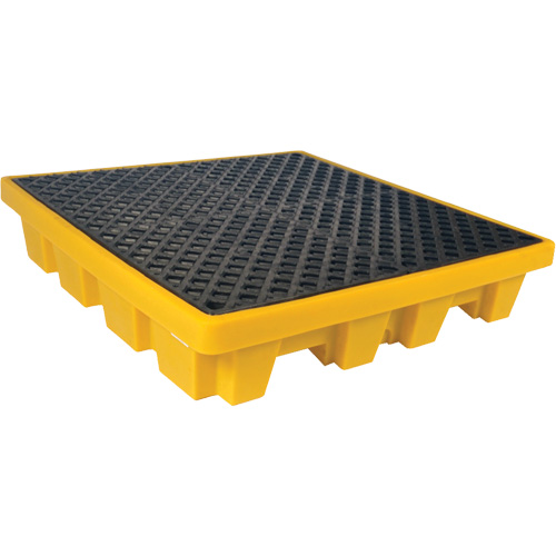 4-Drum Nestable Ultra-Spill Pallet&reg;, 66 US gal. Spill Capacity, 51" x 51" x 10" Equipex