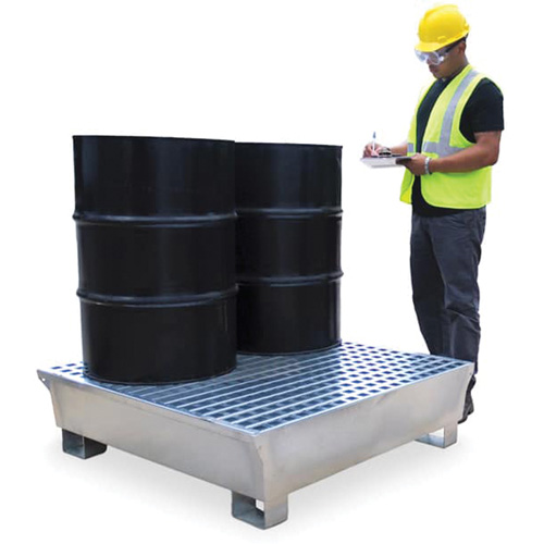 4-Drum Steel Ultra-Spill Pallet&reg;, 68 US gal. Spill Capacity, 49.1" x 47.1" x 10.9" Equipex