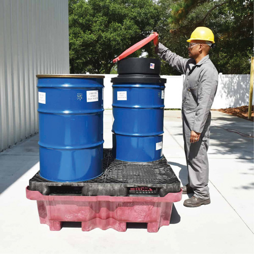 Ultra-Spill King palette de d&eacute;versement &agrave; pont plat, 4 barils, Capacit&eacute; de d&eacute;versement 85 gal. US, 51" x 51" x 17,5" Equipex