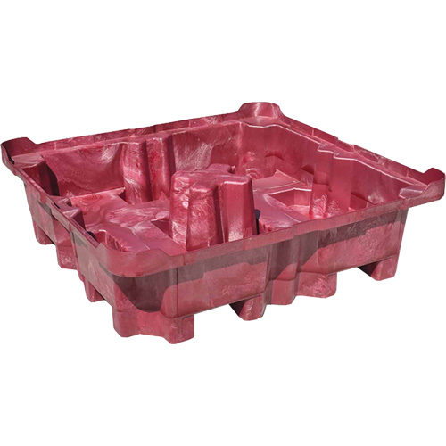 Palette de d&eacute;versement Ultra-Spill King, 4 barils, Capacit&eacute; de d&eacute;versement 85 gal. US, 51" x 51" x 17,5" Equipex
