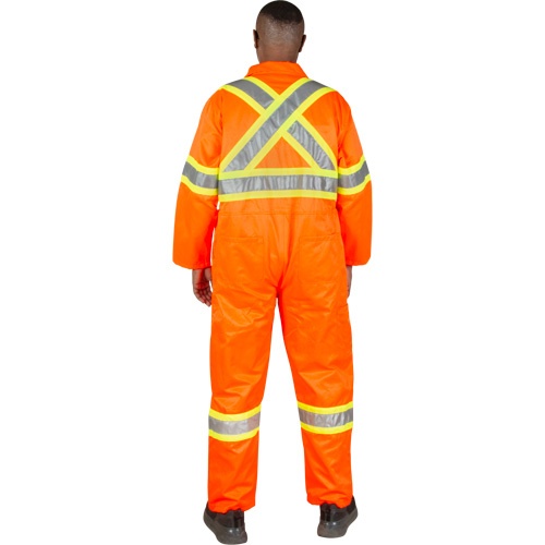 Unlined Safety Coveralls, Small, High Visibility Orange Equipex