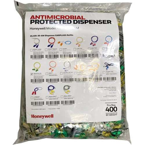LPF-30 Earplugs Refill for HL400 Dispenser, Bulk - Polybag, Corded Equipex