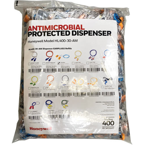 FF-30 Earplugs Refill for HL400 Dispenser, Bulk - Polybag, Corded Equipex