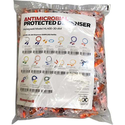 TFP-30 Earplugs Refill for HL400 Dispenser, Bulk - Polybag, Corded Equipex