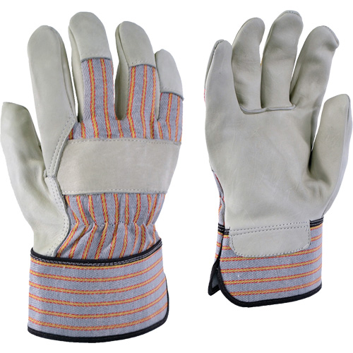 Gants de travail ray&eacute;s 24-61, T-petit, Paume en Cuir fleur de vache Equipex