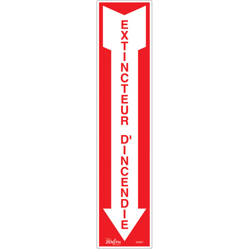"Extincteur d'incendie" Sign, 4" x 18", Vinyl, French with Pictogram Equipex