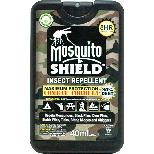 Insectifuge de format poche Mosquito Shield, DEET &agrave; 30 %, Vaporisateur, 40 ml Equipex