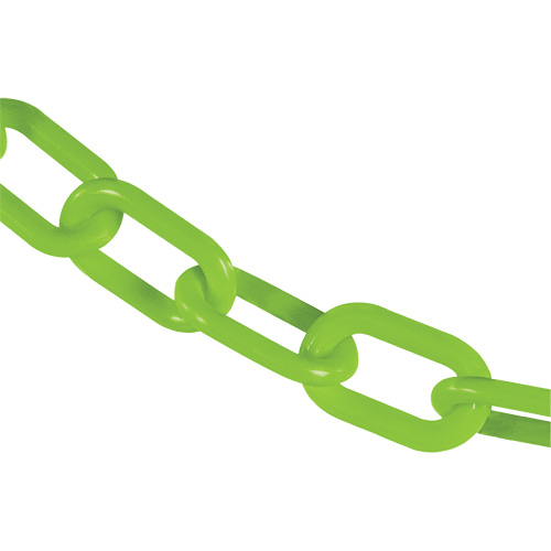 Heavy-Duty Plastic Safety Chain, Green, 2" Link, 100' Length Equipex