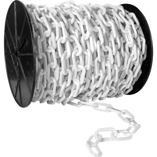 Heavy-Duty Plastic Safety Chain, Orange, 2" Link, 120' Length Equipex