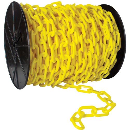 Heavy-Duty Plastic Safety Chain, Green, 2" Link, 120' Length Equipex