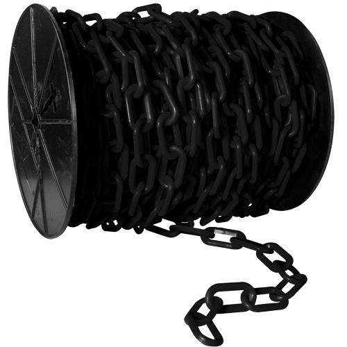 Chaîne de s&eacute;curit&eacute; en plastique robuste, Blanc, Maillon de 2", 100' de long Equipex