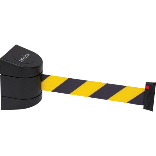 Barri&egrave;re murale magn&eacute;tique avec bande magn&eacute;tique, Plastique, Fixation magn&eacute;tique, 15', Ruban Noir et jaune Equipex